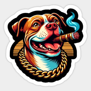 The Dog Life Pitbull Cigar Sticker